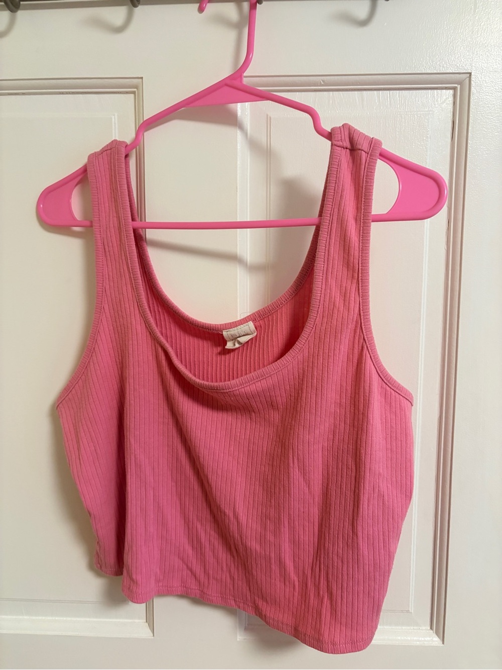 Full Tilt Pink Ribbed Cropped Tank